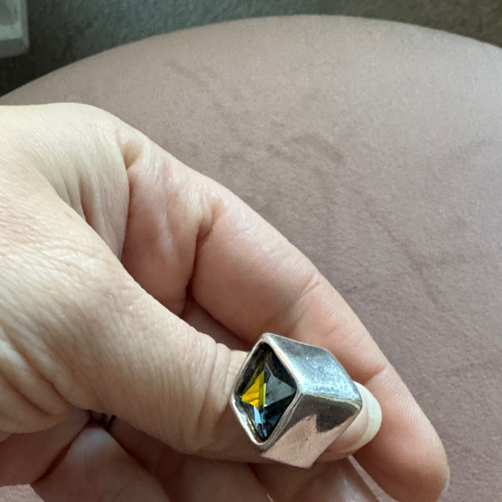 Silver Ring With Multicolor Gemstone - image 4